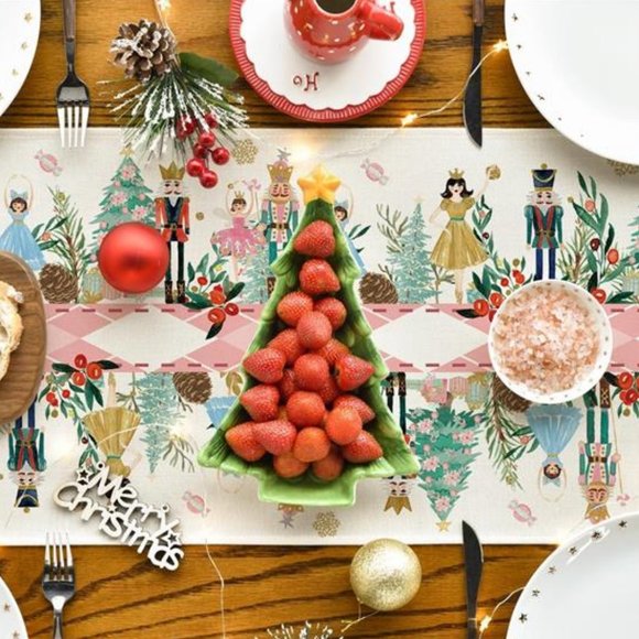 Nutcracker Table Runner Christmas Decor Holiday Decoration Decorative Cloth 72" - Picture 3 of 8